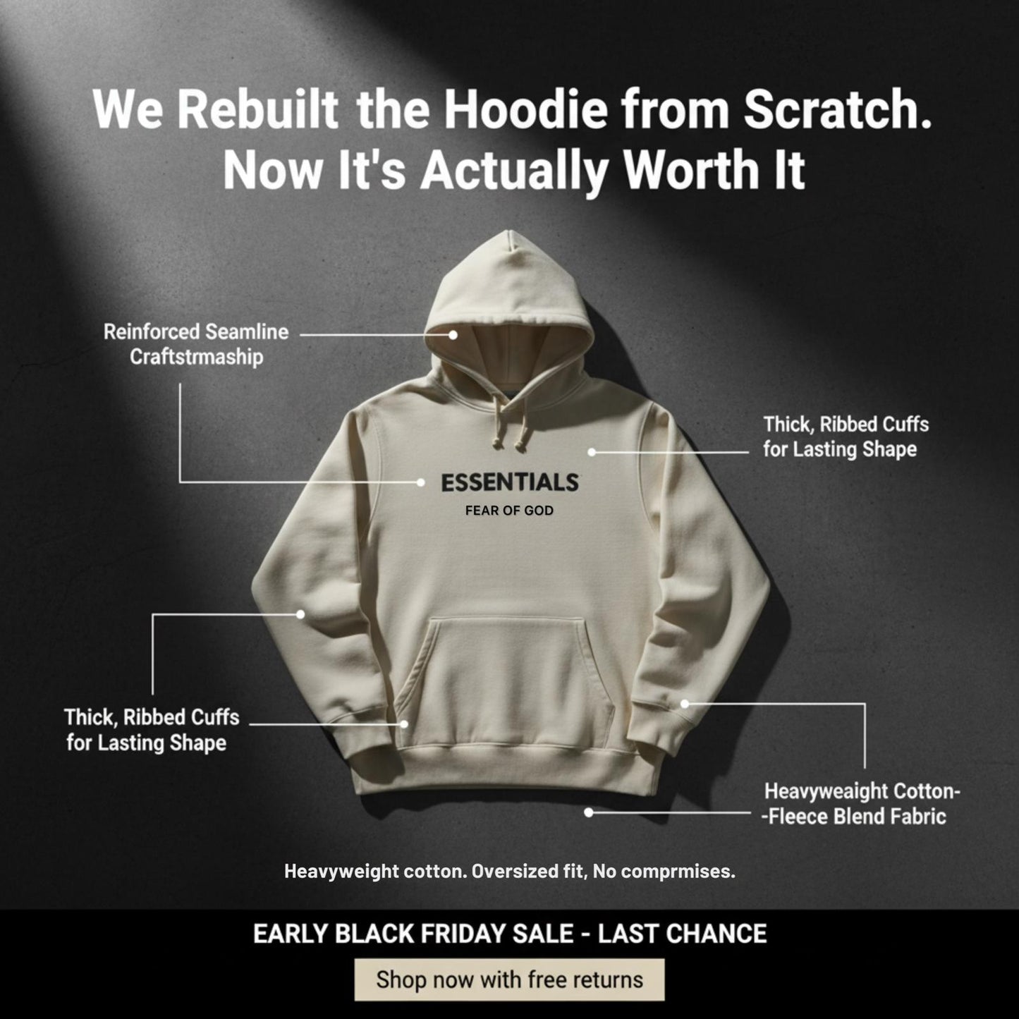 ESSENTIALS HOODIE + FREE TRACK PANTS (TODAY ONLY)